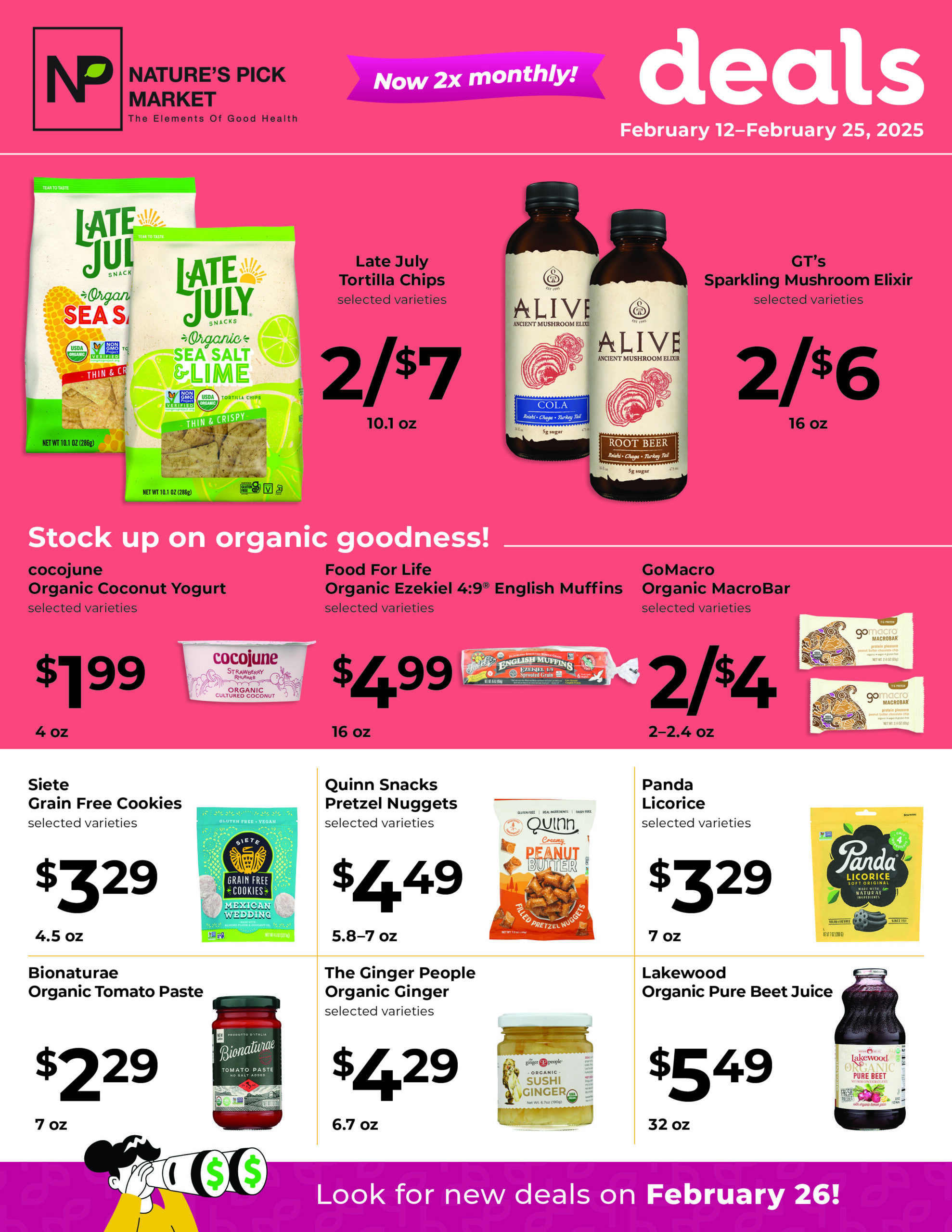 Nature's Pick Market February 2025 B Deals Flyer Page 1